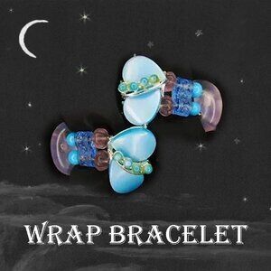 Retro Wrap Bracelet Made with Vtg Lucite -One of a Kind Aqua Turquoise OOAK